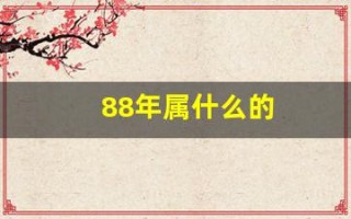 88年属什么的(98年生人属相是属什么的)