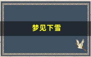 梦见下雪(梦见下雪是什么意思 周公解梦)