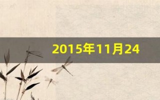 2015年11月24日(2015年11月24日双色球开奖结果)