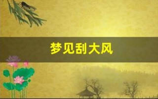 梦见刮大风(梦见刮大风房子倒塌是什么预兆)